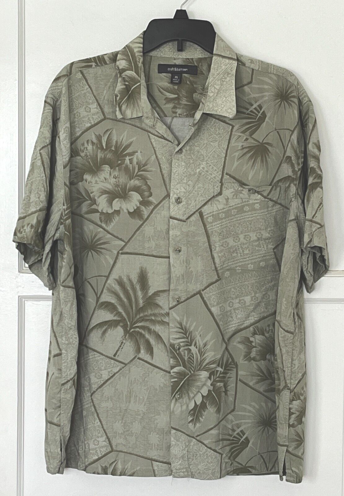 Hawaiian Style Shirt -  Croft &amp; Barrow - Palm and Floral Print Pattern -... - $26.70