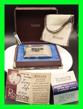 Vintage Sterling Art Deco Ronson Adonis Petrol Lighter w/ Box &amp; Paperwork Workin - £86.04 GBP