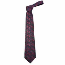 70s VTG Audrey Buckner Wide Neck Tie Black Pure Silk Hand Tailored Maroo... - $730.68 MXN