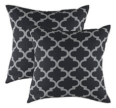 TreeWool (Pack of 2) Decorative Throw Pillow Covers Trellis Accent in 10... - £14.78 GBP