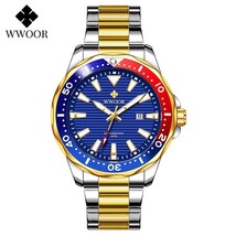 2021 WWOOR New Creative Watches Mens Sports Diver Gold Watch Men Military Waterp - £40.28 GBP