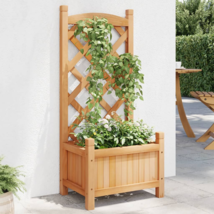 Planter with Trellis Brown Solid Wood Fir - £58.99 GBP