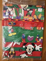 CLEO Disney Mickey Mouse Minnie Goofy Christmas Wrapping Paper Flat 6 Sh... - $16.34