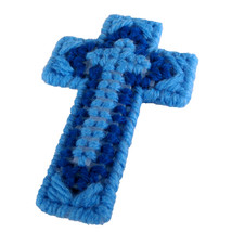 Christian Cross Ornament in shades of Blue - $20.00