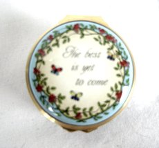  Halcyon Days Enamel "The Best Is Yet To Come" Trinket Box Baylor - $99.99