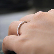 1/2 Karat Runde Künstlicher Diamant 18K Weiß Vergoldet Halbe Ewigkeit Ehe Ring - £59.35 GBP