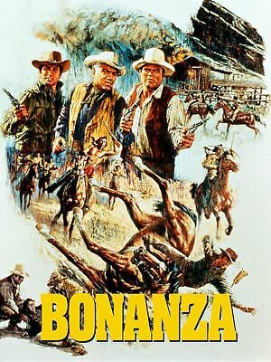 BONANZA TV WESTERN (Brush Stroke) POSTER 24 X 36 INCH - £17.21 GBP