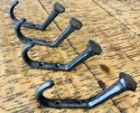 4 Rustic Coat Hooks Cast Iron Wall Mount Hat Hook Towel Railroad Spikes ... - $15.99