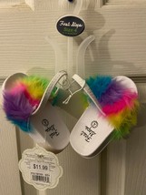 First Steps 9-12 Month White w/Rainbow Pom Pom Sandals *NEW w/Tags* s1 - $8.99