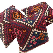 Vintage Hand Crafted Turkish Kilim Pillows Set Of 3 - $145.00