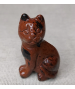 Red Jasper Gemstone Sitting Cat Figure - £19.33 GBP