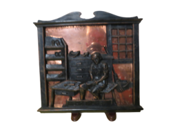 Coppercraft Guild Metalware Art Wall Hanging Picture Vintage Shoemaker 3D  - £15.45 GBP