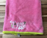 Just One You Love Baby Blanket Pink Green Trim Elephant Giraffe Monkey C... - $23.74