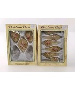 Christmas Classics Hand Decorated Glass Swirl Ornaments Red Gold Vtg - $24.70