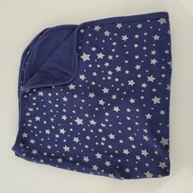 Hudson Baby HB Silver Gray Navy Blue Star Thin Cotton 1-ply Baby Boy Blanket - £26.07 GBP