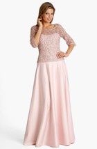 JS Collections Lace &amp; Satin Gown Sz 10 Pink - £79.37 GBP