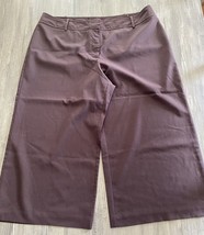 Worthington Wide Leg Capris/Gauchos~Sz 18~Polyester, Rayon &amp; Spandex, Dark Brown - £5.84 GBP