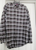 Tommy Hilfiger Men&#39;s Shirt 100% Cotton L/S Button Down Gray Multi Size L - $21.60