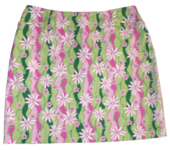 Studio JPR Women&#39;s Green Pink Floral Retro Skirt, Pockets, Size 14 - £15.84 GBP
