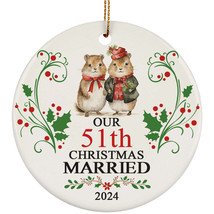 Our 51th Year Christmas Married Ornament Gift 51 Anniversary With Hamster Couple - £11.05 GBP