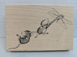 Stampa Rosa 2000 House Mouse &quot;Dragonfly-ing&quot; Friends Wood Rubber Stamp  - £9.74 GBP