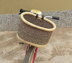 Ghana Bolga Front Bike Basket, Farm Market  Basket, Shopping Basket, Bik... - $94.05