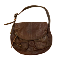 Lucky Brand Brown Leather Saddle Bag Purse Boho Vintage Inspired - $38.00