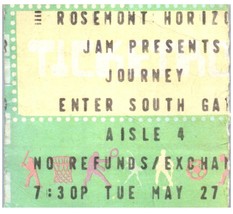 Vintage Journey Ticket Stub May 27 1980 Rosemont Illinois - £19.43 GBP