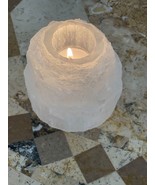 Selenite Candle Tower White Tealight Tea Light Holder Healing Crystal 10... - $34.95