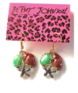 Betsey Johnson Enamel Dangle Earrings Starfish Shells - $15.24 CAD