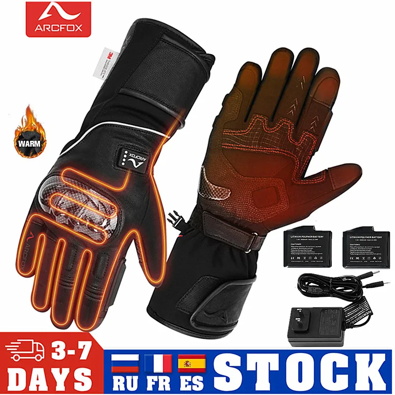 ARCFOX NEW Heated Motorcycle Gloves Winter Men Motocross Waterproof Thermal - £126.56 GBP