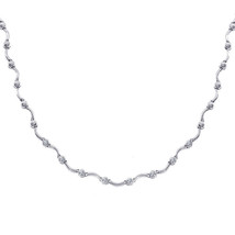 0.65 Carat Diamond S-Shape Link 14K White Gold Necklace - £1,447.40 GBP