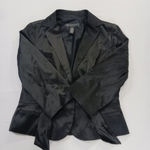 INC International Concepts Women's Black Cotton Blend Blazer Jacket Size Medium image 15