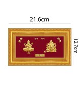 24ct Pure Gold Leaf Lakshmi &amp; Ganesha Frame 21.6 x 12.7cm - $3,545.65 MXN