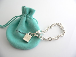 Tiffany &amp; Co Shopping Bag Bracelet Bangle Charm Clasp Love Gift Blue Pouch T Co - £411.61 GBP