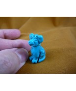 (Y-DOG-LA-507) little Blue Labrador lab Dog carving FIGURINE stone gemstone - $11.74 CAD
