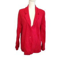 Eileen Fisher Red Merino Wool Cardigan Blazer Cardigan Large Not Lined - £30.21 GBP