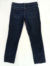 Mossimo Women&#39;s Blue Denim Jeans Raw Hem Low-Rise Straight Super Stretch Size 4L - £11.13 GBP