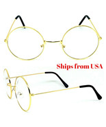 Mens CLASSIC VINTAGE RETRO Style Clear Lens EYE GLASSES Small Gold Fashi... - £10.23 GBP