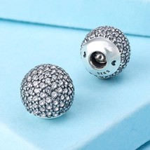 A Pair (two) -925 Silver Pavé Fancy Clear CZ Open Bangle Caps Fits Open Bangle - $25.80