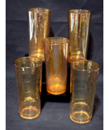 Vintage JEANNETTE 16 Ounce Iced Tea Drink Glass MARIGOLD OPTIC SWIRL  - ... - $40.57 CAD