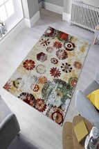 LaModaHome Area Rug Non-Slip - Yellow Flower and Various Soft Machine Washable B - £24.45 GBP+