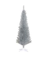 HOMCOM 5ft Silver Slim Pencil Christmas Tree, 294 Tips, Stand - $108.44 CAD