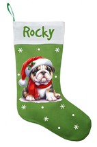 English Bulldog Christmas Stocking, Custom English Bulldog Stocking - £30.15 GBP