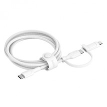 Belkin CAC003FQ1.5MWH BRAIDED PCR 2-IN-1 USB-C TO LTG CABLE, 60W 1.5M, W... - $53.56