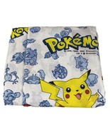 1998 Pokemon Twin Bed Sheet Flat Nintendo EUC NOS New Old Stock &amp; Pillow... - $45.82