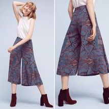 ANTHROPOLOGIE The Essential Culotte Wide Leg Colorful Snakeskin Reptile ... - £26.14 GBP