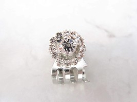 Tiny mini silver metal hair claw clips with rhinestones - £5.55 GBP