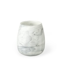 8 Inch Gray and Cream Marble Design Glass Vase - $151.22 CAD