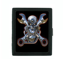 Metal Cigarette Case Holder Box Skull Design-009 Biker - $14.80